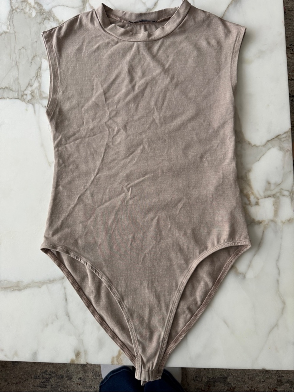 Zara Sleeveless Taupe Bodysuit